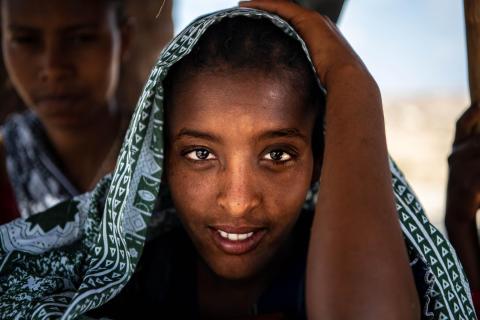 A portrait of a migrant in Adogolo, near Obock, Djibouti